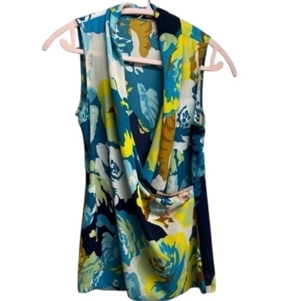 CAbi Floral Sleeveless Print Blouse Size XS